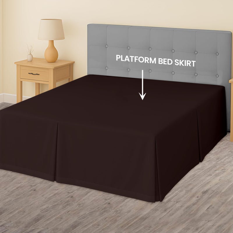 SGI Bedding 12 inch Drop Bed Skirt Queen Size - Platform Style with Secure Fit, Classic Tailored Look, Elegant Pleated Style Dust Ruffle, Split Corners, Wrinkle Resistant Microfiber - Chocolate - Image 3